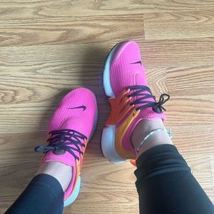 Nike presto sneakers. Women size 6, hot pink and orange. Great condition